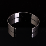 Flat Bangle with Engrave - Thick Silver 67mm