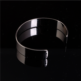 Flat Bangle with Engrave - Thick Silver 67mm