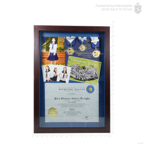 Framed School Memorabilia 22.25 inch by 15.75 inch