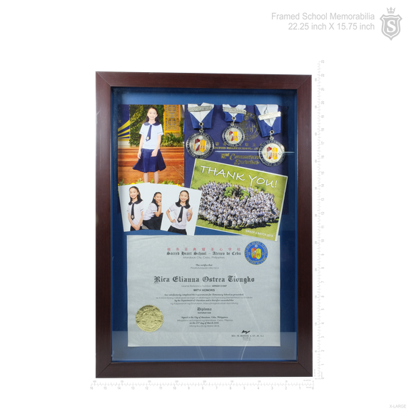 Framed School Memorabilia 22.25 inch by 15.75 inch