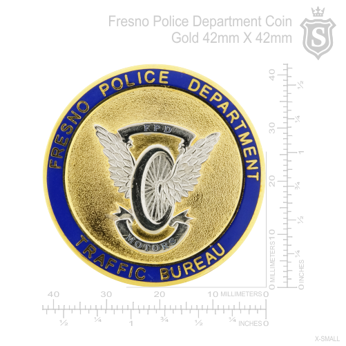 Fresno Police Department Coin Gold 42mm