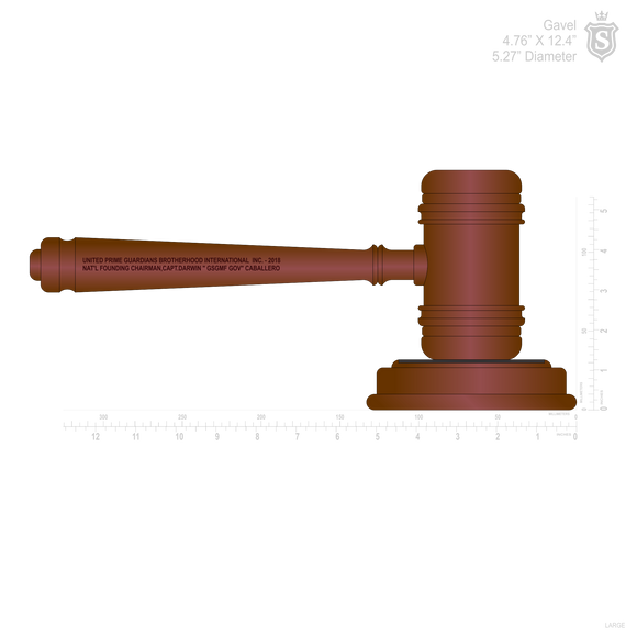 Gavel Wood 9.8 Inch-laser engraved logo