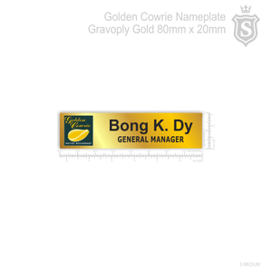 Golden Cowrie Nameplate