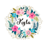Flower Wreath Name Decals