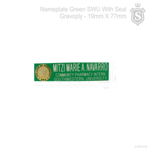 South Western University (SWU) Nameplate - College of Pharmacy