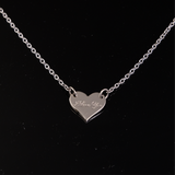 Heart Pendant with Engrave Name Silver Small 15mm