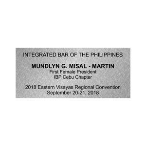 Integrated Bar of the Philippines (IBP) Keynote Stainless Engraved Plate 22mm x 50mm