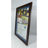 Framed School Memorabilia 22.25 inch by 15.75 inch