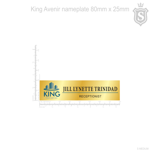King Avenir Nameplate
