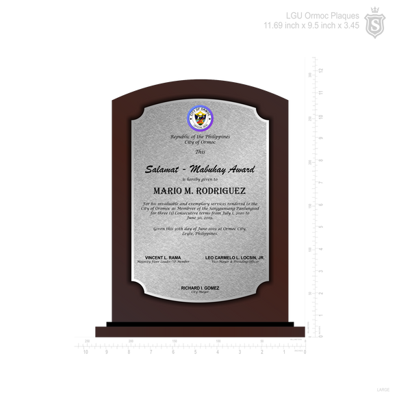 City of Ormoc Wooden Plaque