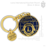 Lions International Keychain Round- We serve 38mm