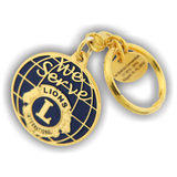Lions International Keychain Round- We serve 38mm