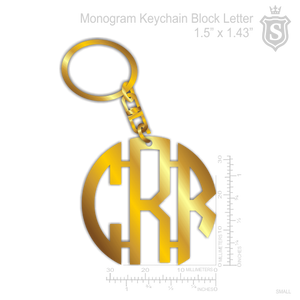 Monogram Keychain Block Letter 1.5 inch