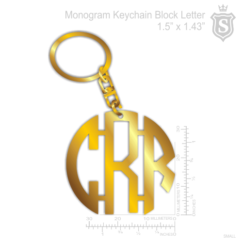 Monogram Keychain Block Letter 1.5 inch