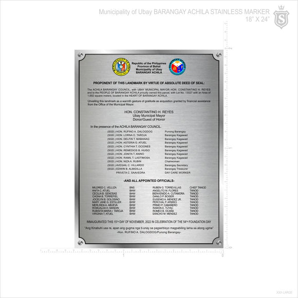 BARANGAY ACHILA STAINLESS MARKER 18