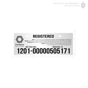 Conequip Car Plate