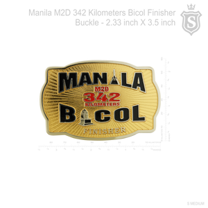 Manila M2D 342 Kilometer Bicol Finisher Buckle Gold 3.5 inch