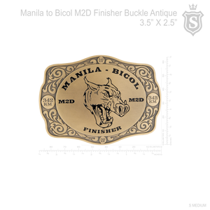 Manila to Bicol M2D Finisher Race Buckle Antique 3.5 inch