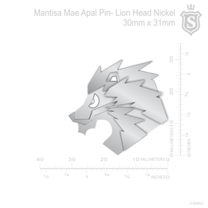 Mantisa-Lion Head Pin Silver