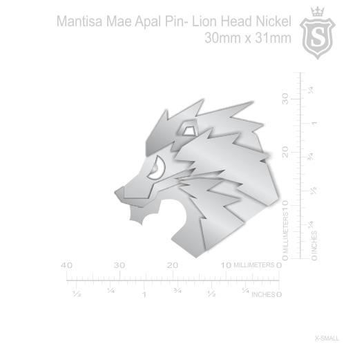 Mantisa-Lion Head Pin Silver