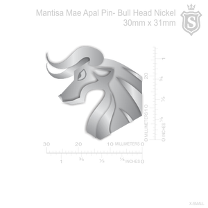 Mantisa-Bull Head Pin Silver