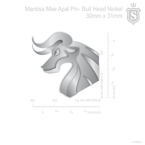 Mantisa-Bull Head Pin Silver