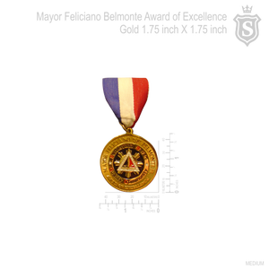 Mayor Feliciano Belmonte Award of Excellence Gold 1.75 inch