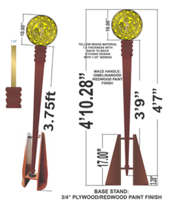 Metal Mace with Wooden Base