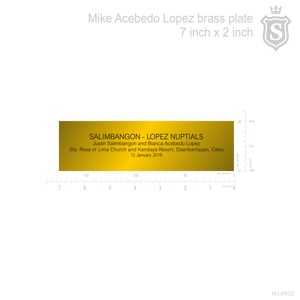 Salimbangon Lopez Nuptials Brass Plate
