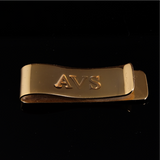 Money Clip with Engrave Letter Initial Gold 63mm