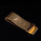 Money Clip with Engrave Letter Initial Gold 63mm