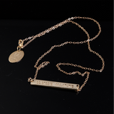 Name Bar Pendant with Engrave Name Gold 40mm