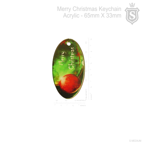 Merry Christmas Keychain Acrylic 65mm