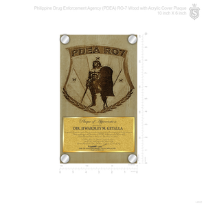 Philippine Drug Enforcement Agency (PDEA) Wooden Plaque with Acrylic Cover 10 inch