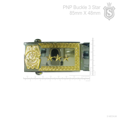 Philippine National Police (PNP) PCO Buckle 3 Star - PNP