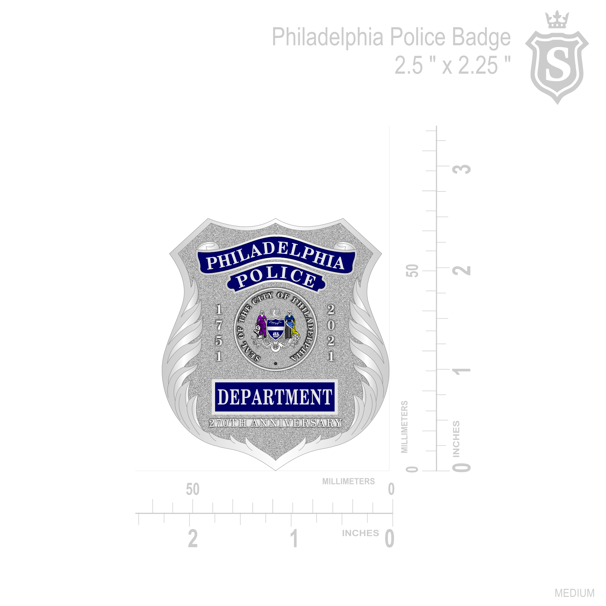 Philadelphia Police Badge Suarez Arts