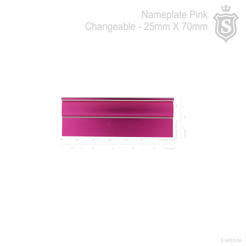 Changeable Nameplate Pink 70mm