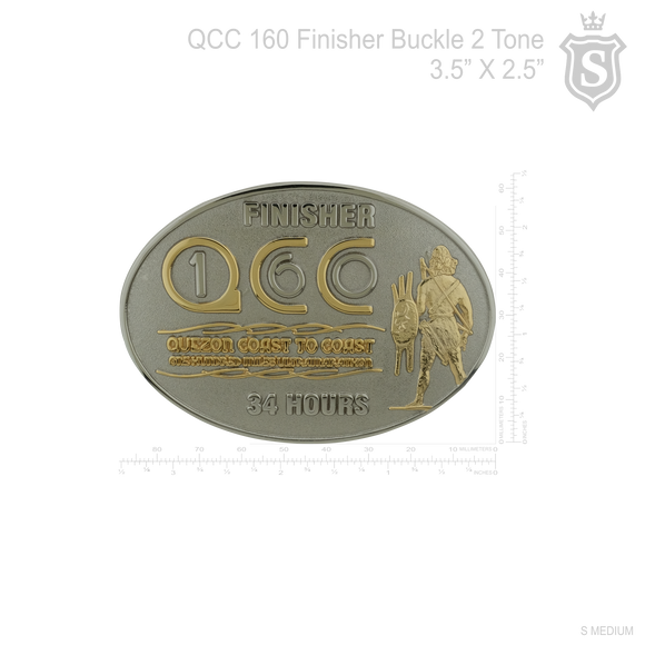 QCC 160 Finisher Race Buckle 3.5 x 2.5 inch 2 Tone