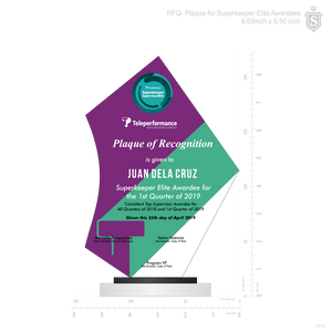 RFQ- Plaque for Superkeeper Elite Awardee
