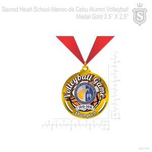 Sacred Heart School Ateneo de Cebu Alumni Volleyball Medal Gold 2.5 inch
