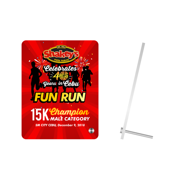Shakyes Fun Run Acrylic Plaque with Rod Stand