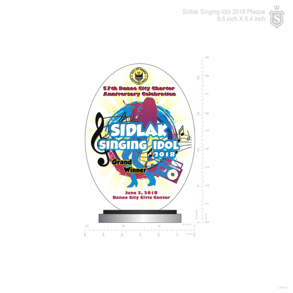 Sidlak Singing and Dance Idol Plaque
