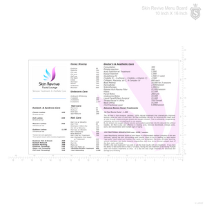 Skin Revive Menu Board