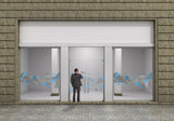 Storefront Window Graphics  - Corporate Polygon Vector Design
