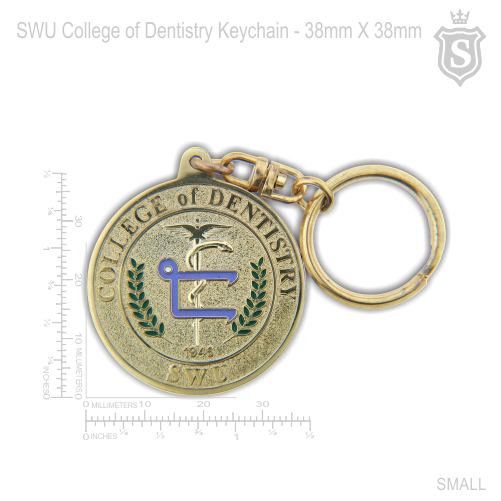 South Western University (SWU) College of Dentistry Keychain Gold 38mm