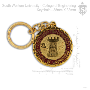 South Western University (SWU) College of Engineering Keychain Gold 38mm