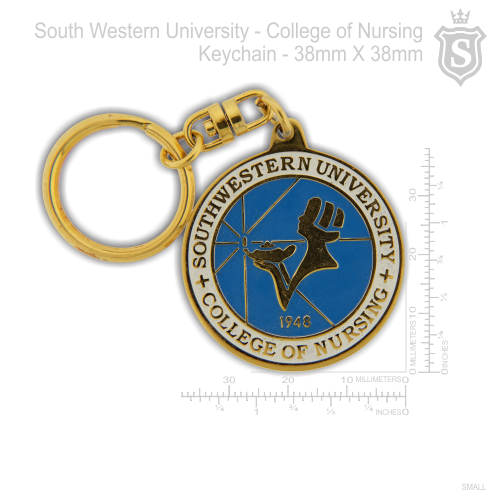 South Western University (SWU) - College of Nursing Keychain Gold