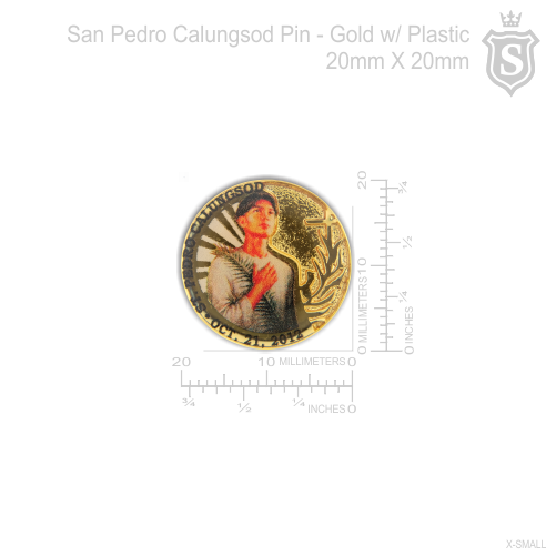San Pedro Calungsod Pin - Gold w/ Plastic Coat