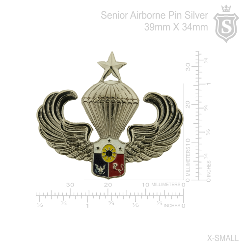 Senior Airborne Pin Silver