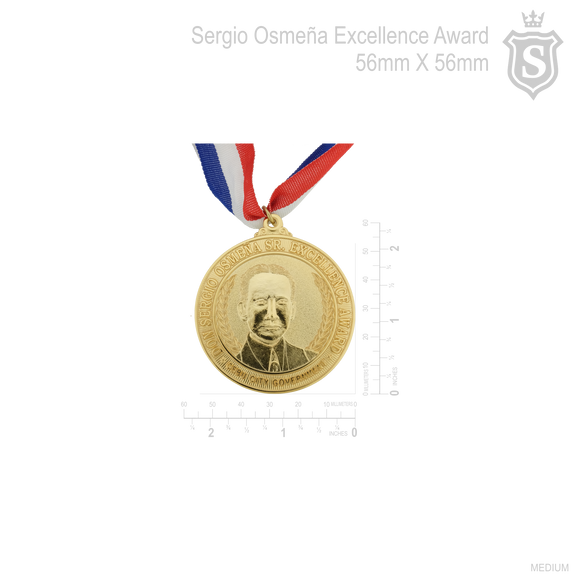 Don Sergio Osmeña Excellence Award Medal Gold 56mm
